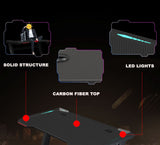 Carbon Fibre Top with LED Lights and Solid Structure - Gaming Table with Multi Colour LED Lights