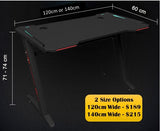 Gaming Desk Home Office Computer Desk - Carbon Fiber - LED Racer Table
