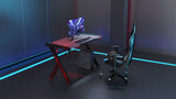 Gaming Desk Home Office Computer Desk - Carbon Fiber - LED Racer Table