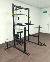 Multi Function Half Cage Squat Rack Lat Machine